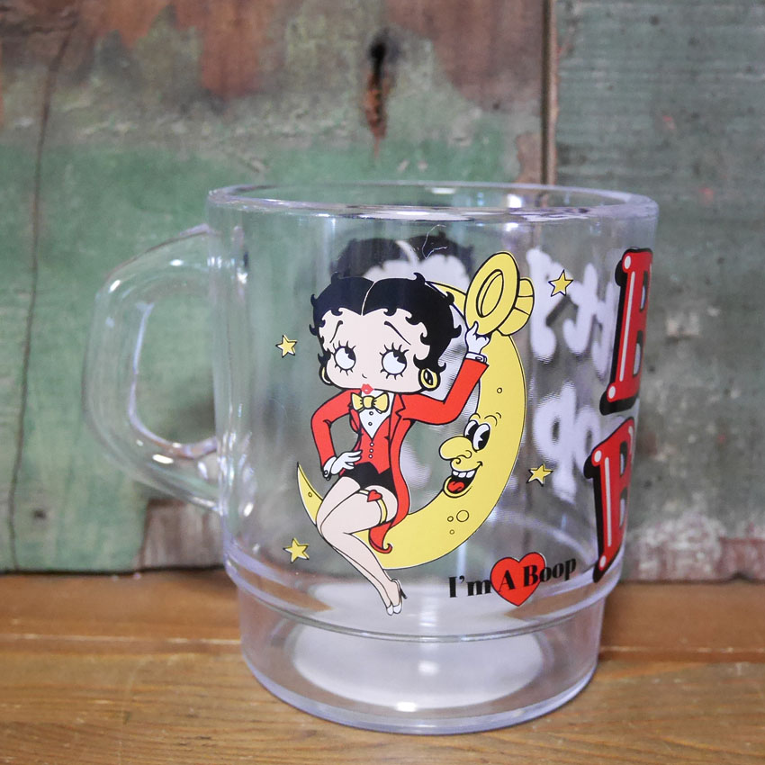 ベティブープ ミルキー スタッキング マグカップ BETTY BOOP クリアカップ コップ ファイヤーキング風 アメリカン雑貨の画像
