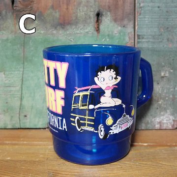 ベティブープ ミルキー スタッキング マグカップ BETTY BOOP クリアカップ コップ ファイヤーキング風 アメリカン雑貨の画像