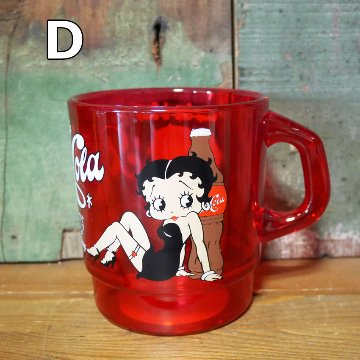 ベティブープ ミルキー スタッキング マグカップ BETTY BOOP クリアカップ コップ ファイヤーキング風 アメリカン雑貨の画像