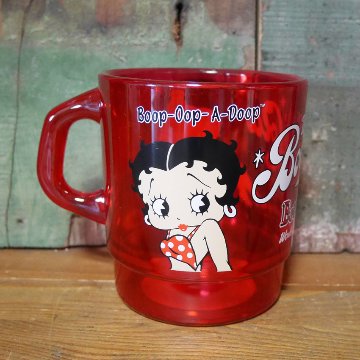 ベティブープ ミルキー スタッキング マグカップ BETTY BOOP クリアカップ コップ ファイヤーキング風 アメリカン雑貨の画像