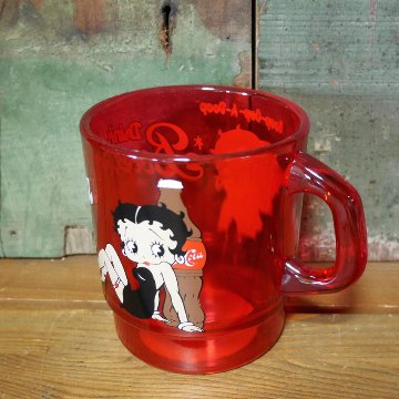 ベティブープ ミルキー スタッキング マグカップ BETTY BOOP クリアカップ コップ ファイヤーキング風 アメリカン雑貨の画像