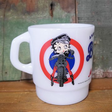 ベティブープ ミルキー スタッキング マグカップ BETTY BOOP クリアカップ コップ ファイヤーキング風 アメリカン雑貨の画像