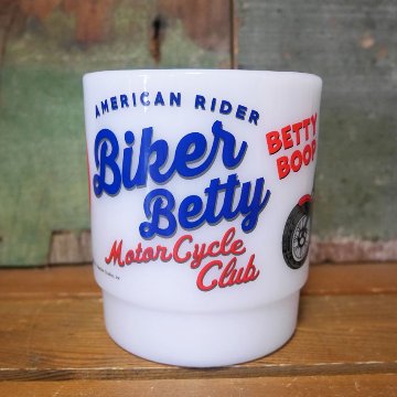 ベティブープ ミルキー スタッキング マグカップ BETTY BOOP クリアカップ コップ ファイヤーキング風 アメリカン雑貨の画像