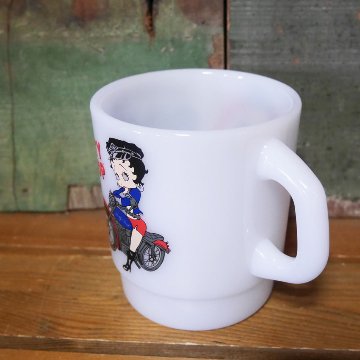 ベティブープ ミルキー スタッキング マグカップ BETTY BOOP クリアカップ コップ ファイヤーキング風 アメリカン雑貨の画像
