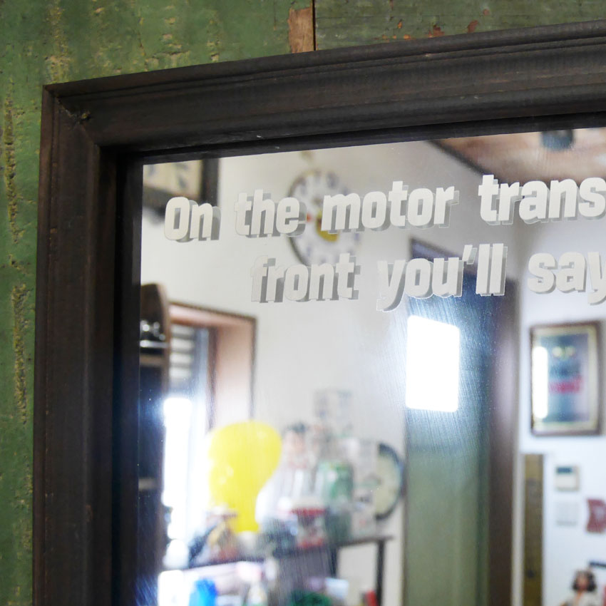 CHEVROLET ウッド パブミラー BOWTIE インテリア ウォールミラー 鏡 シボレー アメリカン雑貨の画像