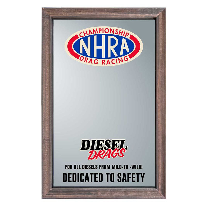 NHRA ウッド パブミラー DRAG RACE インテリア ウォールミラー 鏡 ナショナル・ホット・ロッド・アソシエーション アメリカン雑貨の画像