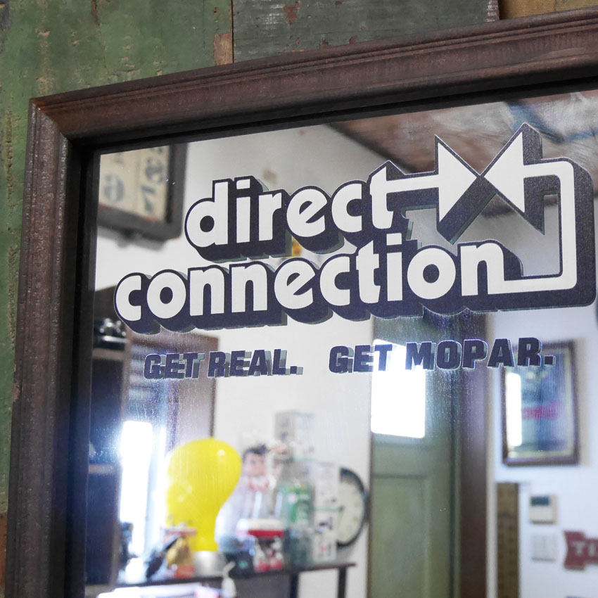 mopar ウッド パブミラー DIRECT CONNECTION インテリア ウォールミラー 鏡 モパー  アメリカン雑貨の画像