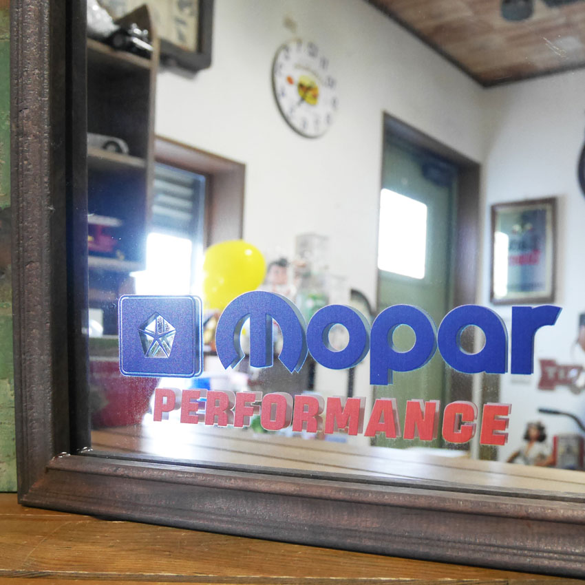 mopar ウッド パブミラー DIRECT CONNECTION インテリア ウォールミラー 鏡 モパー  アメリカン雑貨の画像