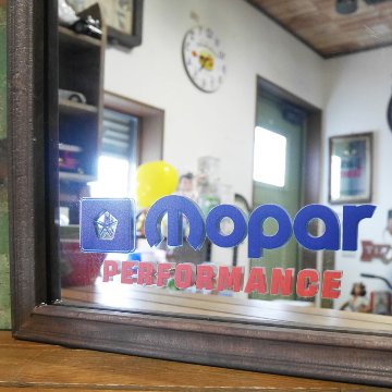 mopar ウッド パブミラー DIRECT CONNECTION インテリア ウォールミラー 鏡 モパー  アメリカン雑貨の画像