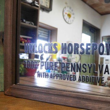PENNZOIL ウッド パブミラー LUBRICATION インテリア ウォールミラー 鏡 ペンズオイル  アメリカン雑貨の画像