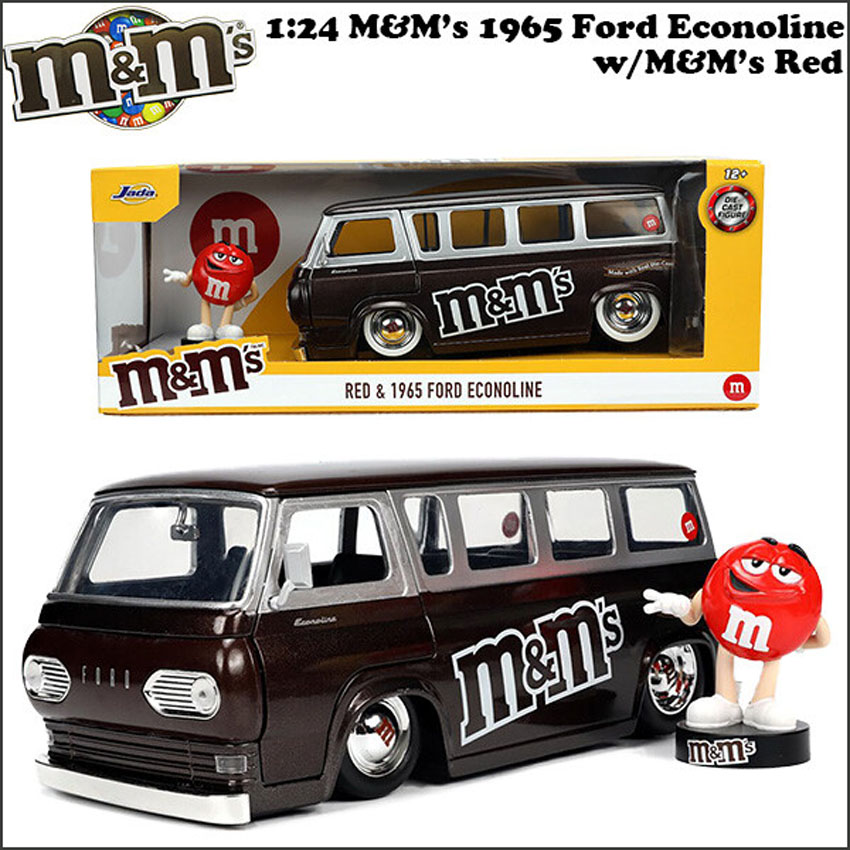 M&M'S レトロミニカー 1/24 JADA TOYS 1965 FORD ECONOLINE w/RED FIGURE エムアンドエムズの画像