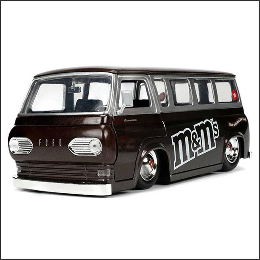 JADA M&M's 1965 Ford Econoline ミニカー Amazon | 1:24 M&M'S 1965 FORD ECONOLINE w/RED FIGURE