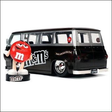 M&M'S レトロミニカー 1/24 JADA TOYS 1965 FORD ECONOLINE w/RED FIGURE エムアンドエムズの画像