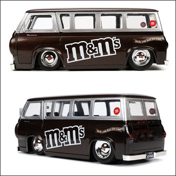 M&M'S レトロミニカー 1/24 JADA TOYS 1965 FORD ECONOLINE w/RED FIGURE
