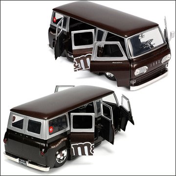 M&M'S レトロミニカー 1/24 JADA TOYS 1965 FORD ECONOLINE w/RED FIGURE エムアンドエムズの画像