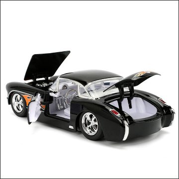 シボレー コルベット Black Flames 1957 Chevy Corvette 1/24 レトロミニカー JADA TOYS BTM　アメリカン雑貨の画像