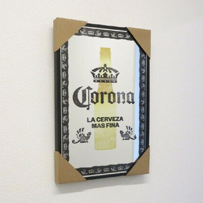 コロナビール パブミラー インテリア ウォールミラー 鏡 CORONA  ガレージミラーアメリカン雑貨の画像