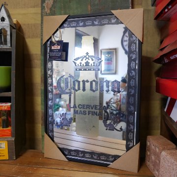 コロナビール パブミラー インテリア ウォールミラー 鏡 CORONA  ガレージミラーアメリカン雑貨の画像