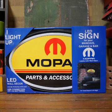 LEDネオンサイン MOPAR CHRYSLER PARTS　オーバル ロープネオンサイン看板　アメリカンインテリアの画像