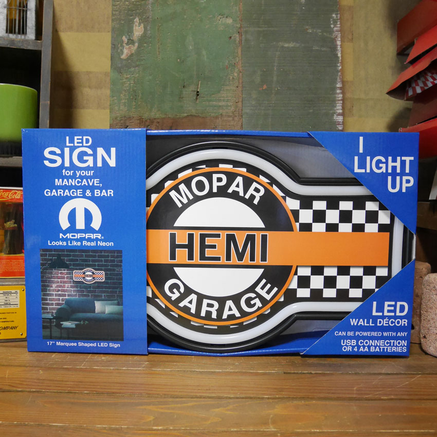 LEDネオンサインCHRYSLER MOPAR HEMI GARAGE　ロープネオンサイン看板　アメリカンインテリアの画像