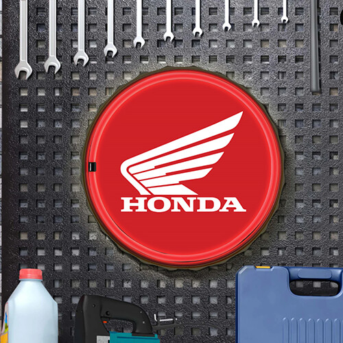 LEDネオンサイン ホンダ　HONDA LOGO ボトルキャップ　ロープネオンサイン看板　アメリカンインテリアの画像