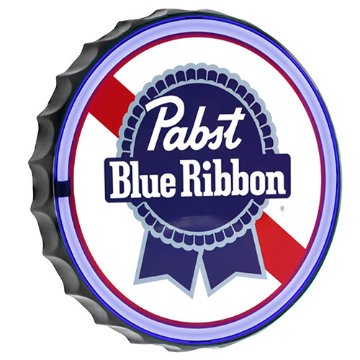 LEDネオンサイン  PABST BLUE RIBBON ボトルキャップ　ロープネオンサイン看板　アメリカンインテリアの画像