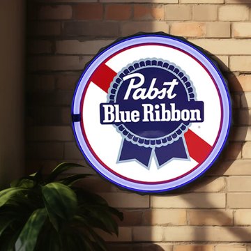 LEDネオンサイン  PABST BLUE RIBBON ボトルキャップ　ロープネオンサイン看板　アメリカンインテリアの画像