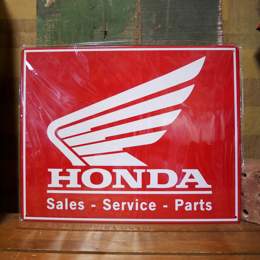 ホンダ　HONDA SALES SERVICE PARTS　ガレージインテリア ブリキ看板　アメリカン雑貨の画像