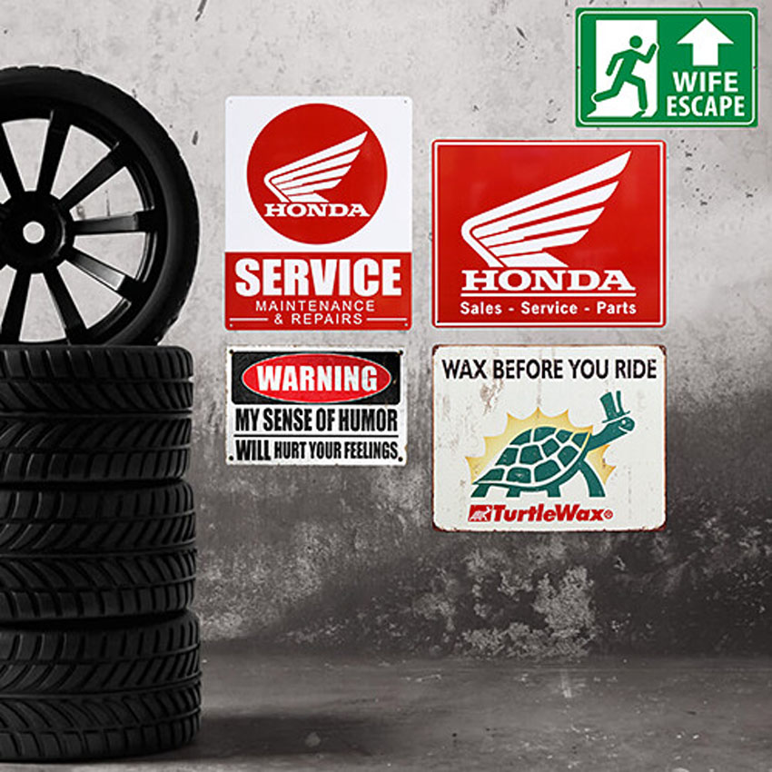ホンダ　HONDA SALES SERVICE PARTS　ガレージインテリア ブリキ看板　アメリカン雑貨の画像
