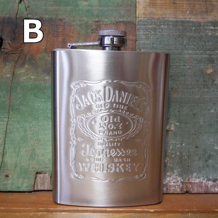 ジャックダニエル スキットル Jack Daniel's ヒップフラスコ ウイスキーボトル 8oz アメリカン雑貨の画像