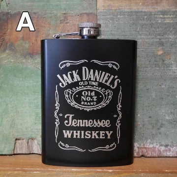 ジャックダニエル スキットル Jack Daniel's ヒップフラスコ ウイスキーボトル 8oz アメリカン雑貨の画像