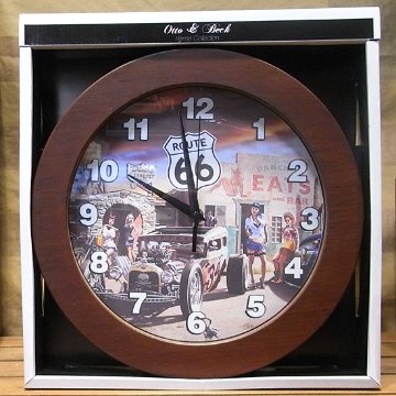 【SALE】ウォールクロック ROUTE66 壁掛け時計　アメリカン雑貨画像