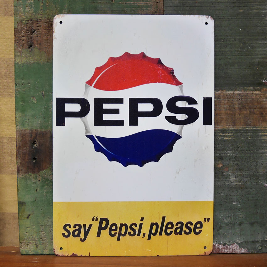 ペプシコーラ 看板　A4ティンサイン　 PEPSI　アメリカン雑貨の画像