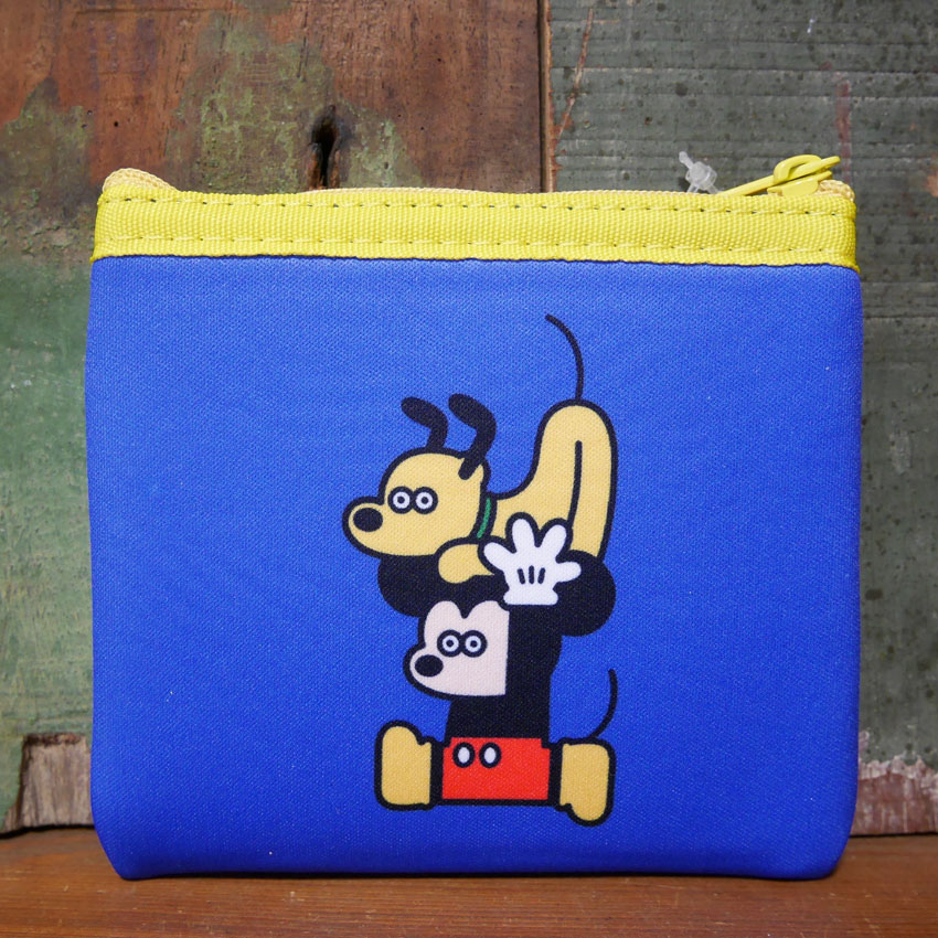 ミッキーマウス ミニフラットポーチ ディズニー 松本セイジ アーティストシリーズ ミニポーチ コスメポーチ 小物入れの画像