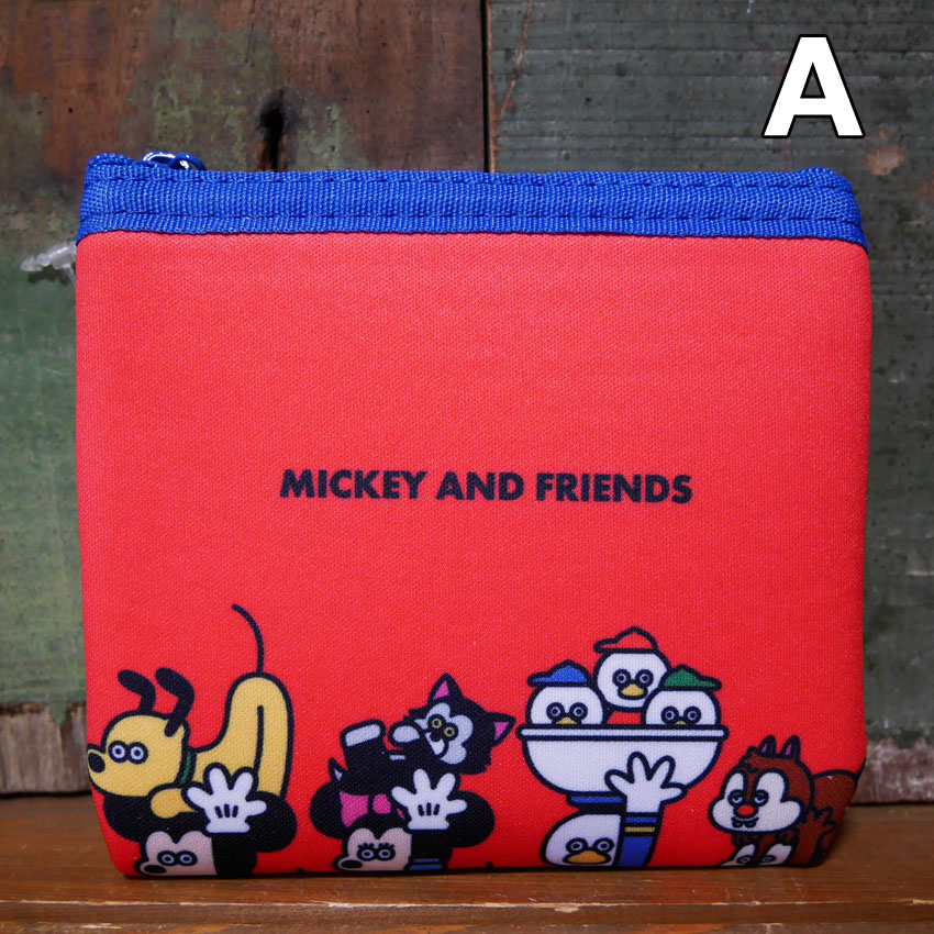 ミッキーマウス ミニフラットポーチ ディズニー 松本セイジ アーティストシリーズ ミニポーチ コスメポーチ 小物入れの画像