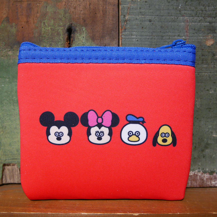 ミッキーマウス ミニフラットポーチ ディズニー 松本セイジ アーティストシリーズ ミニポーチ コスメポーチ 小物入れの画像
