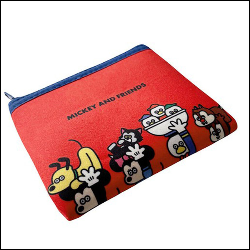 ミッキーマウス ミニフラットポーチ ディズニー 松本セイジ アーティストシリーズ ミニポーチ コスメポーチ 小物入れの画像