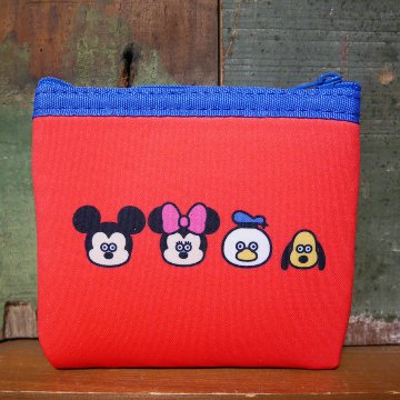ミッキーマウス ミニフラットポーチ ディズニー 松本セイジ アーティストシリーズ ミニポーチ コスメポーチ 小物入れの画像