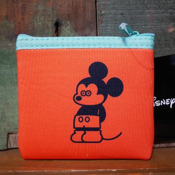 ミッキーマウス ミニフラットポーチ ディズニー 松本セイジ アーティストシリーズ ミニポーチ コスメポーチ 小物入れの画像
