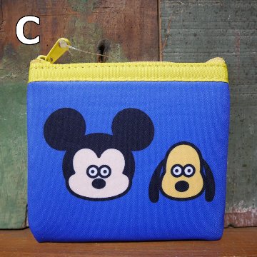ミッキーマウス ミニフラットポーチ ディズニー 松本セイジ アーティストシリーズ ミニポーチ コスメポーチ 小物入れの画像