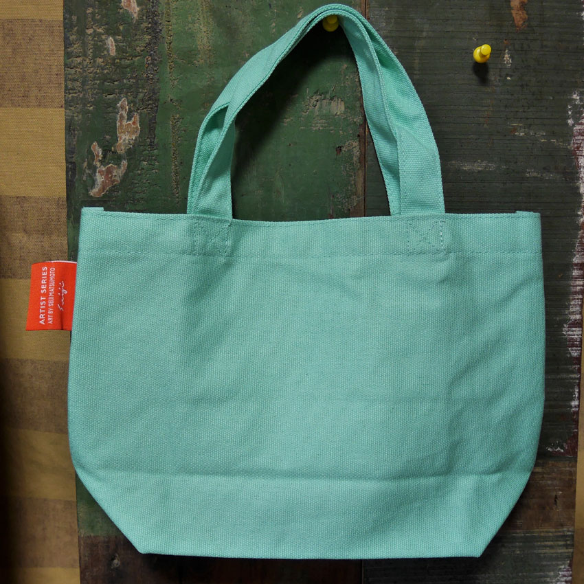 ミッキーマウス カラーマチ付きバッグ エメラルドグリーン Disney ディズニー 松本セイジ トートバッグ 手提げバッグ ランチバッグ の画像