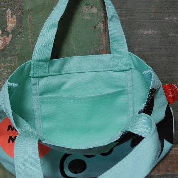 ミッキーマウス カラーマチ付きバッグ エメラルドグリーン Disney ディズニー 松本セイジ トートバッグ 手提げバッグ ランチバッグ の画像