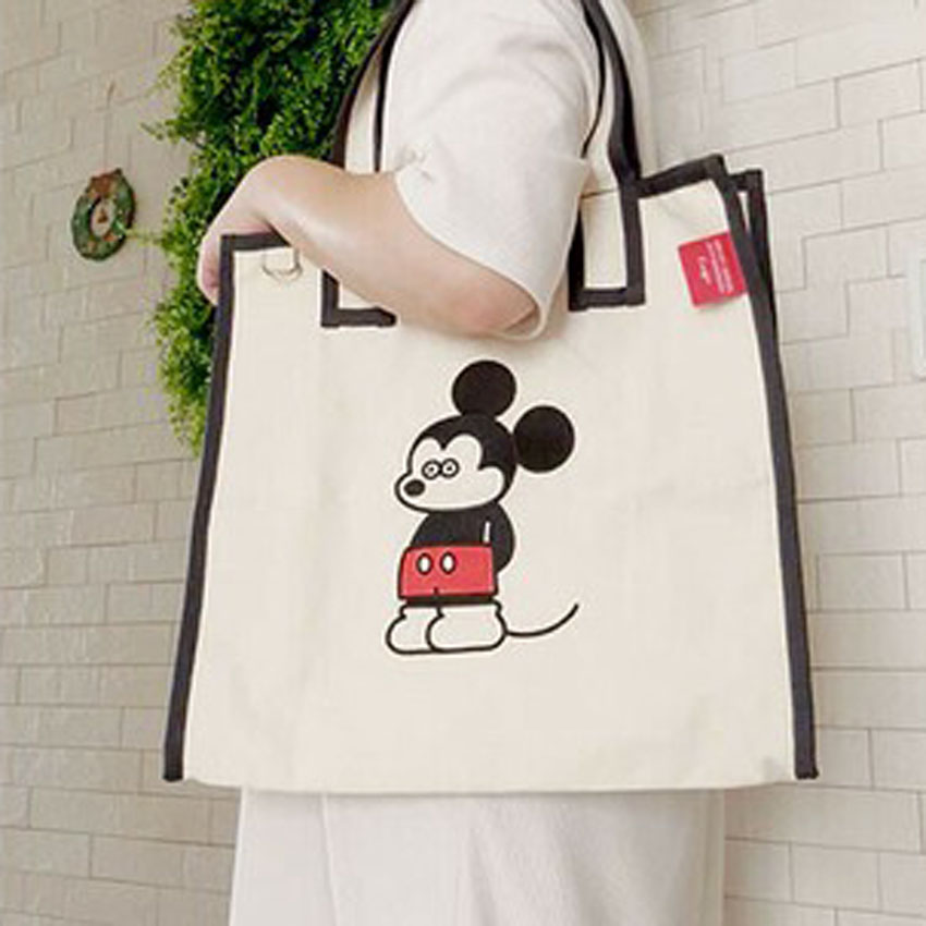 ミッキーマウス ビックスクエア トートバッグ スタンド Disney ディズニー 松本セイジ ショッピングバッグの画像