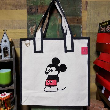 ミッキーマウス ビックスクエア トートバッグ スタンド Disney ディズニー 松本セイジ ショッピングバッグの画像
