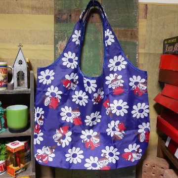 ムーミン くるくるエコバッグ ミイフラワーチラシ リトルミイ ショッピングバッグの画像