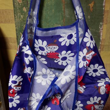 ムーミン くるくるエコバッグ ミイフラワーチラシ リトルミイ ショッピングバッグの画像