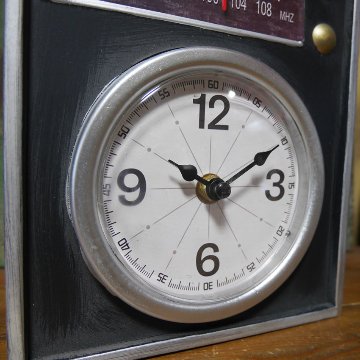 ビンテージ テーブルクロック ラジオ 貯金箱 置時計 バンク アントレックス アメリカン雑貨の画像