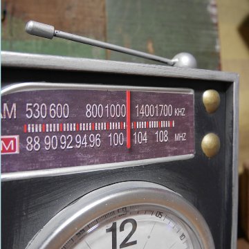 ビンテージ テーブルクロック ラジオ 貯金箱 置時計 バンク アントレックス アメリカン雑貨の画像