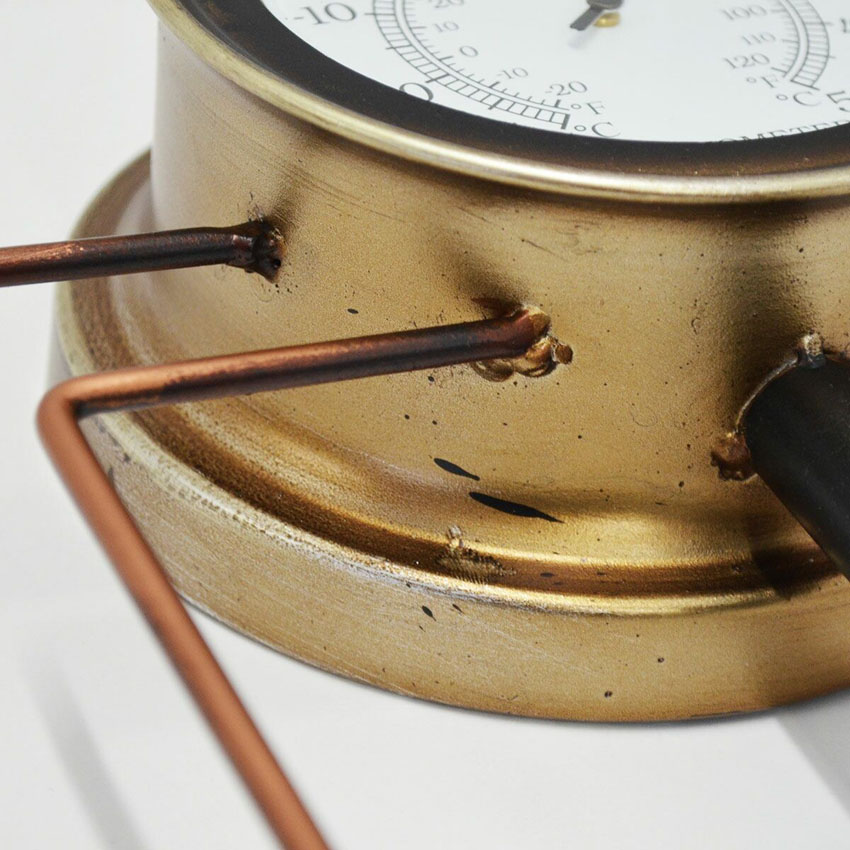 ビンテージウォールクロックブラック withダイアル スチームパンク 掛け時計 スチーム管 スチームメーター アントレックス アメリカン雑貨の画像