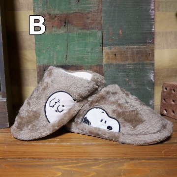  スヌーピー ボアルームシューズ SNOOPY スリッパ 裏ボア 暖か　インテリア雑貨の画像